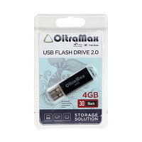 Флешка OltraMax 30, 4 Гб, USB2.0, чт до 15 Мб/с, зап до 8 Мб/с, чёрная