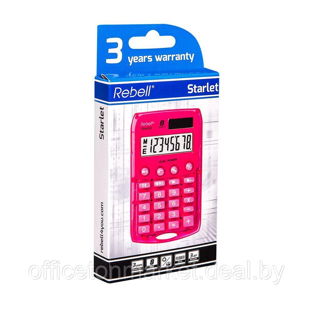 Калькулятор карманный Rebell "StarletP BX", 8-разрядный, розовый - фото 2 - id-p224119882