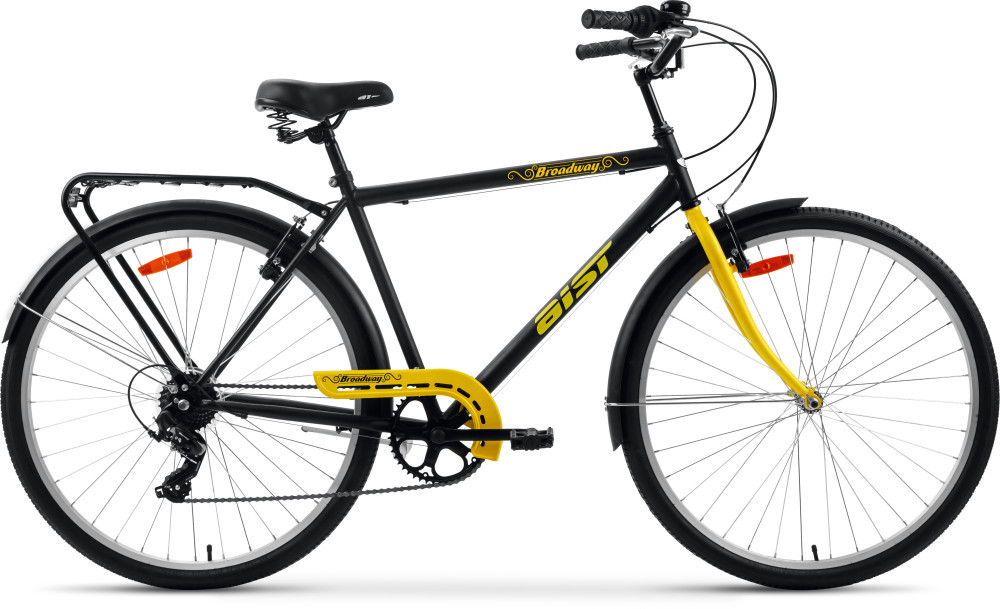 Велосипед AIST Broadway 2023 (черный/желтый)