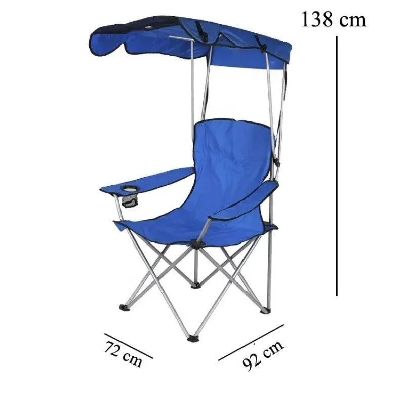 Туристическое кресло, стул с тентом и держателем для бутылки Mircamping (138х92х72 см) - фото 3 - id-p224134210