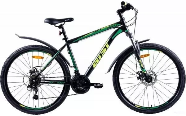 Велосипед AIST Quest Disc 26 р.18 2020 (черный/зеленый) - фото 1 - id-p223922154