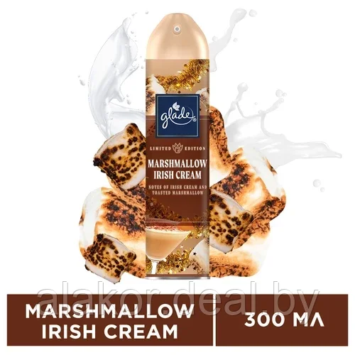 Освежитель воздуха Marshmallow Irish Cream, 300 мл, Glade Ноты ирландского сливочного ликёра и маршмеллоу - фото 3 - id-p224134271