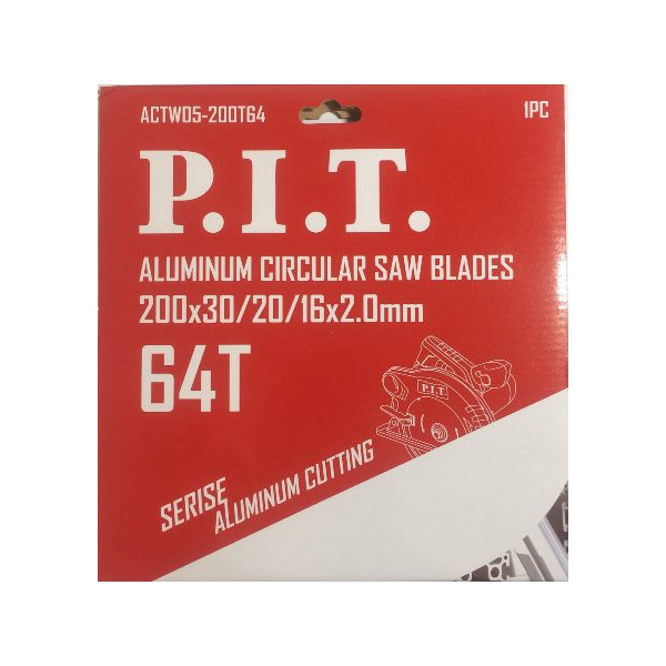 Диск пильный по алюминию P.I.T. 200x30/20/16x2 мм 64T - фото 1 - id-p224135674