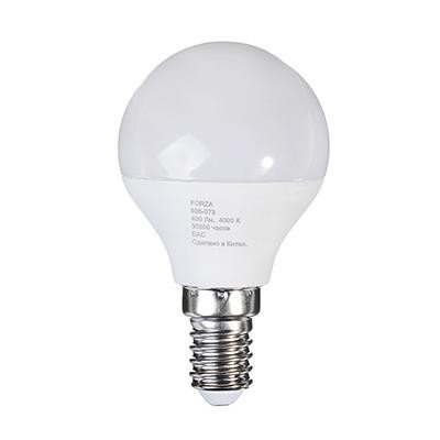 Лампа светодиодная G45 5W, Е14, 400lm 4200K FORZA, фото 2