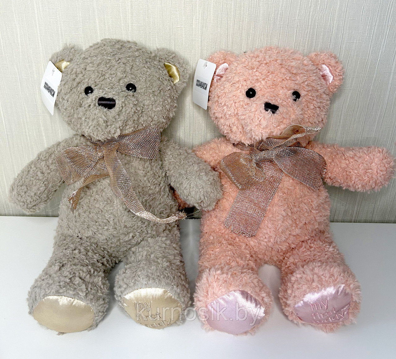 Мягкая игрушка Мишка с бантиком 40 см розовый - фото 8 - id-p224136701