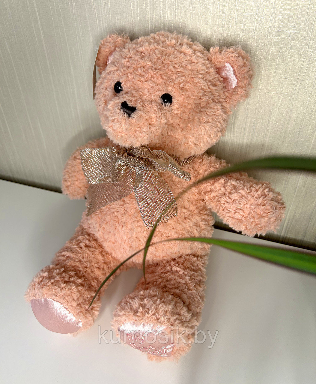 Мягкая игрушка Мишка с бантиком 40 см розовый - фото 4 - id-p224136701