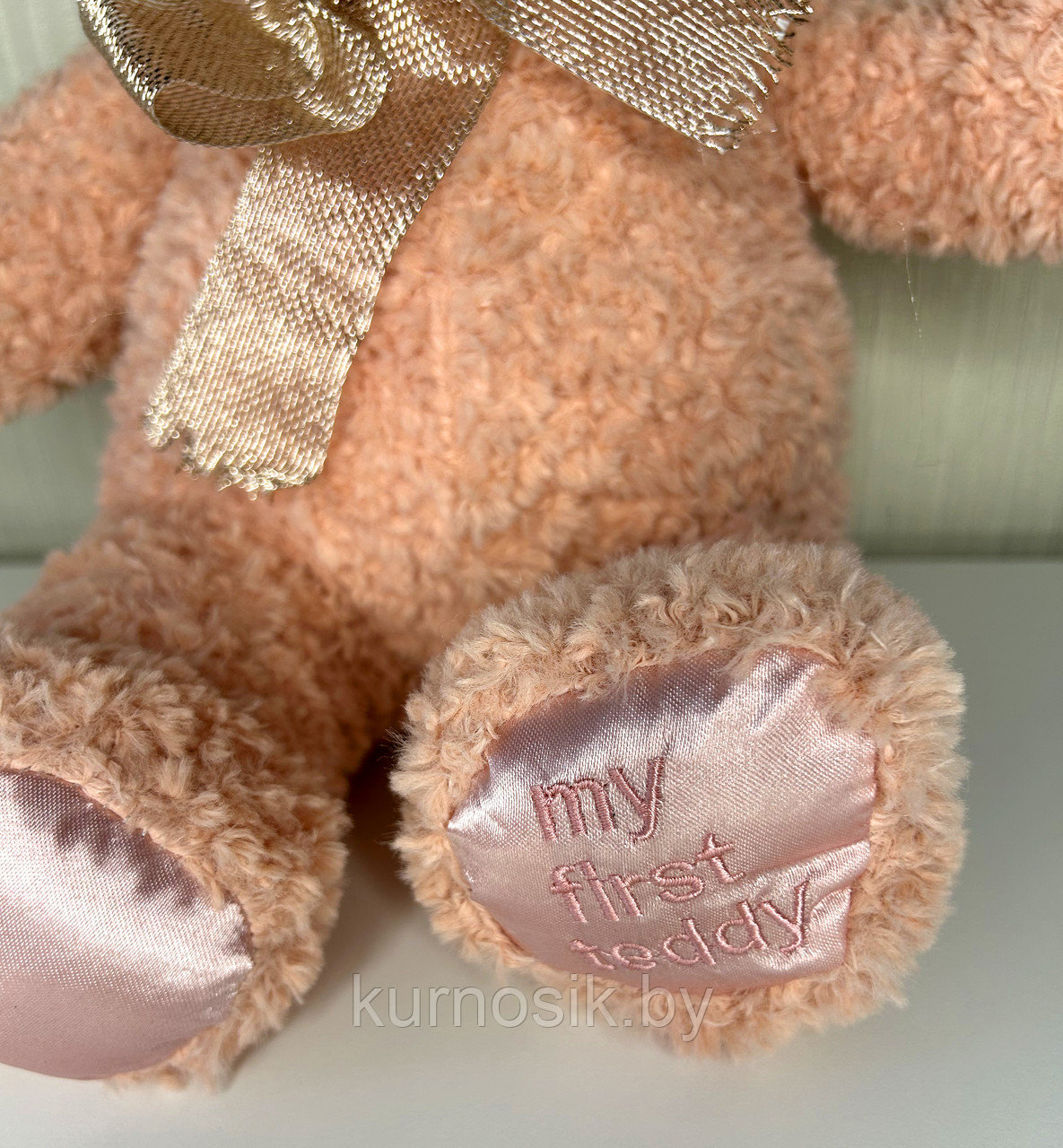 Мягкая игрушка Мишка с бантиком 40 см розовый - фото 7 - id-p224136701