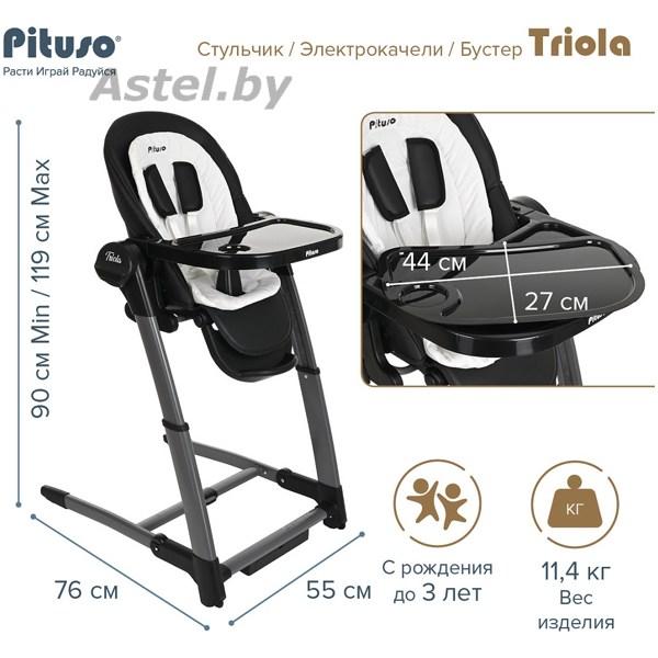 Стульчик для кормления Pituso Triola SG116 рама черная, black / черный - фото 4 - id-p224137131