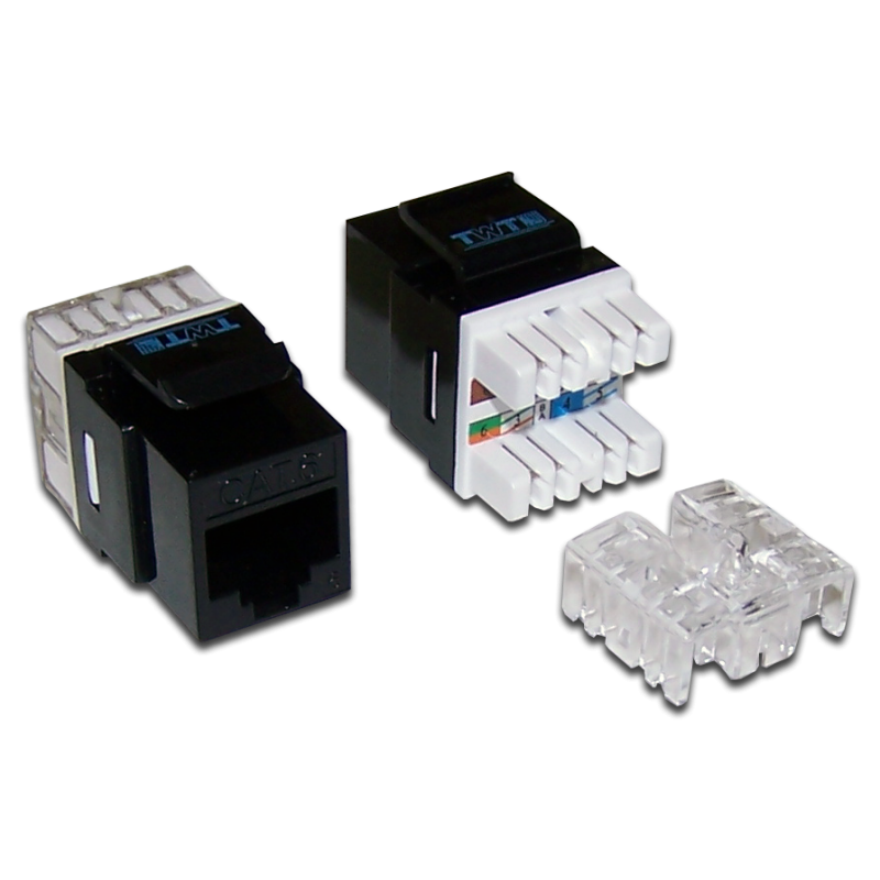 Модуль Keystone TWT RJ45, Cat.6, UTP, 180 градусов, черный