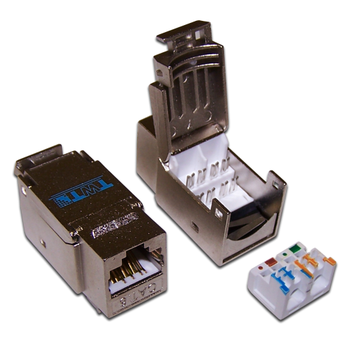 Модуль Keystone TWT RJ45, Cat.6, STP, 90 градусов, белый