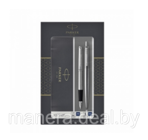 Набор Jotter Stainless Steel СT, ручка шариковая + ручка перьевая - фото 1 - id-p136265700