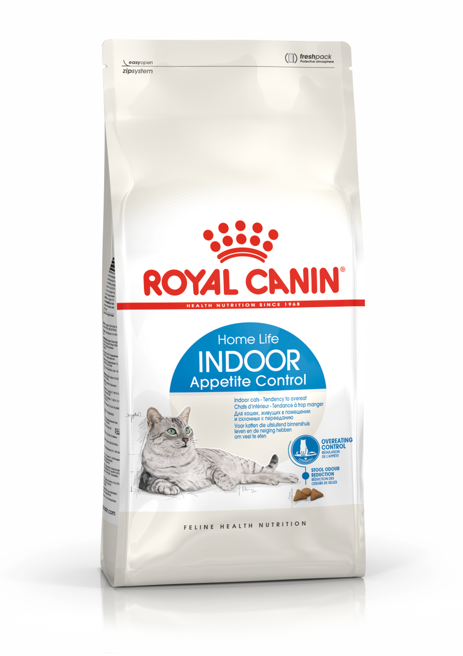 Royal Canin Indoor Appetite Control сухой корм для кошек склонных к перееданию, 0,4кг (Россия) - фото 1 - id-p224140915