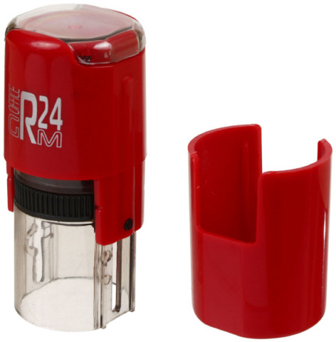 Автоматическая оснастка GRM Office для круглых печатей для клише печати ø24 мм, марка R24, корпус красный - фото 1 - id-p224141504