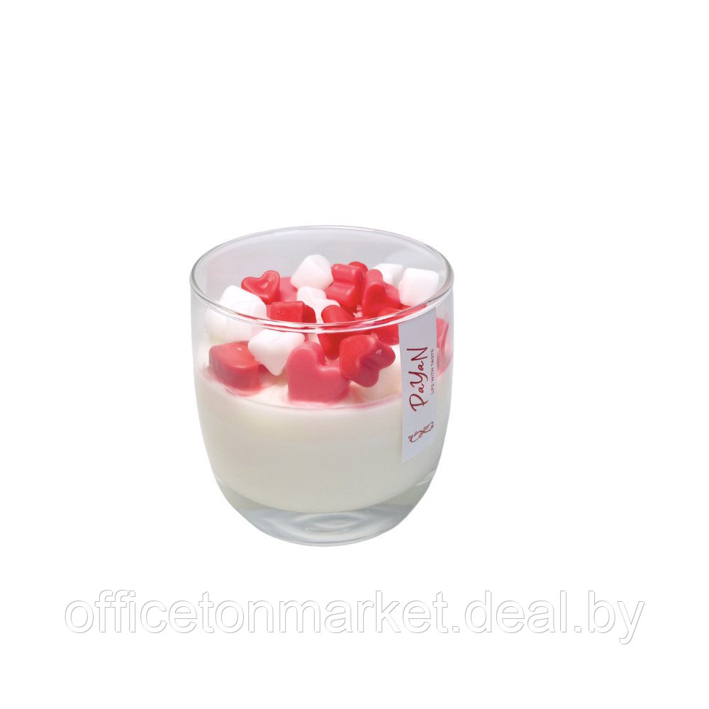 Свеча декоративная "Romantic", ароматизированная, белый, красный - фото 1 - id-p224141661