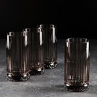 Набор стаканов 445 мл «Элизия», 4 шт, цвет серый