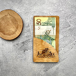 Чек бук (папка для счета, чековая книжка) из фанеры 160х90х9 мм