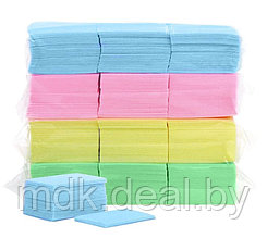 Салфетки для ногтей 1000 штук (размер 4*6см ) в пакете (разные цвета)