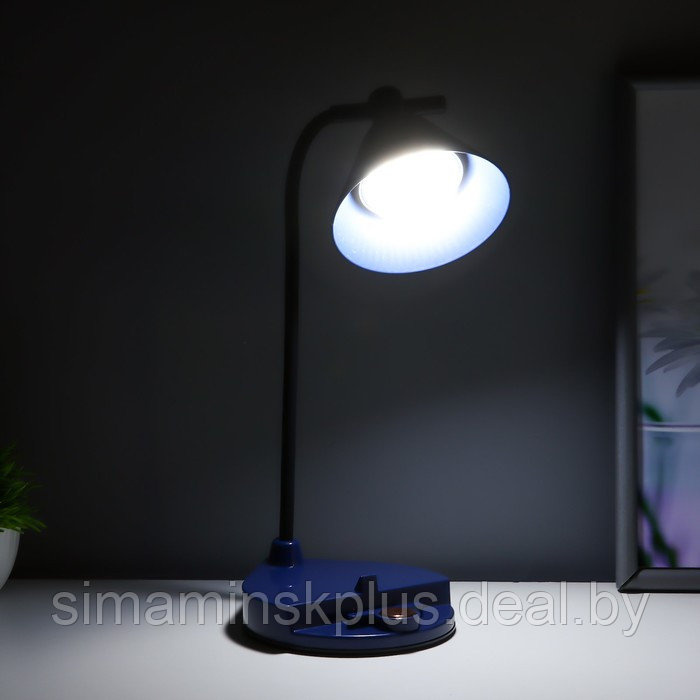 Настольная лампа "Парасоль" LED, от USB/АКБ 6 Вт сенсор 3000-6000 синий 14х10х37 см RISALUX 1006342 - фото 2 - id-p224143995