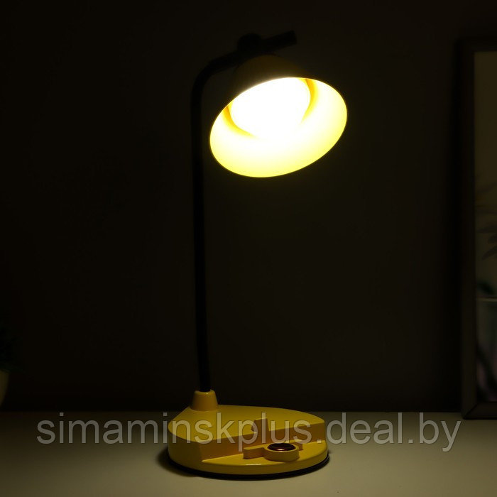 Настольная лампа "Парасоль" LED, от USB/АКБ 6 Вт сенсор 3000-6000 желтый 14х10х37 см RISALUX 100634 - фото 2 - id-p224143996