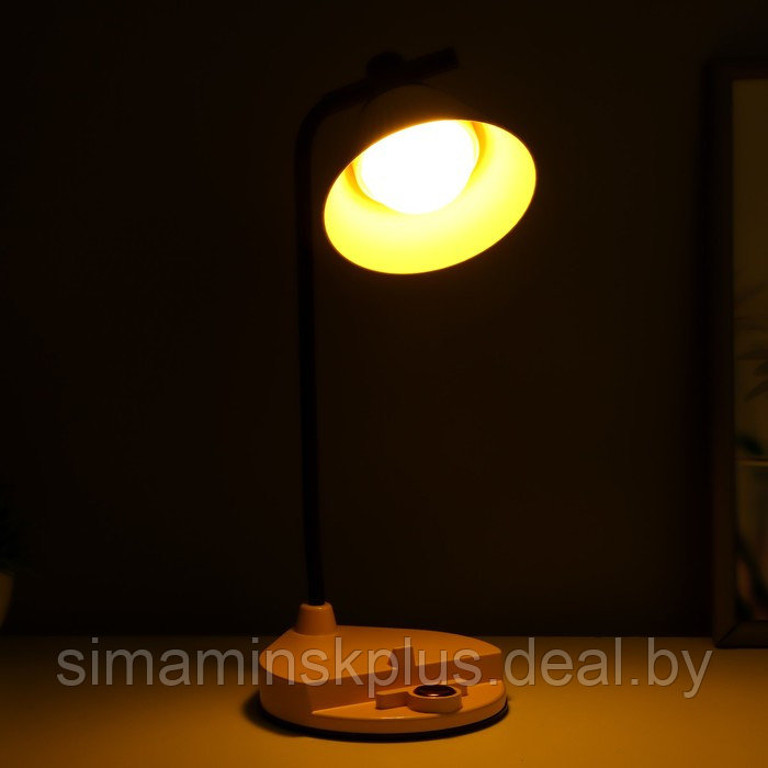 Настольная лампа "Парасоль" LED, от USB/АКБ 6 Вт сенсор 3000-6000 желтый 14х10х37 см RISALUX 100634 - фото 3 - id-p224143996