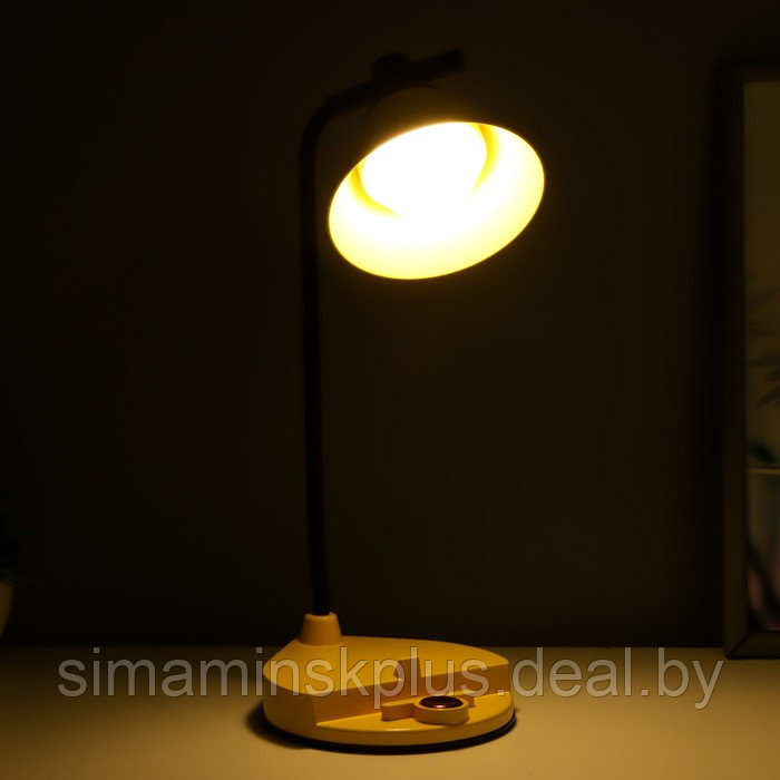 Настольная лампа "Парасоль" LED, от USB/АКБ 6 Вт сенсор 3000-6000 желтый 14х10х37 см RISALUX 100634 - фото 4 - id-p224143996