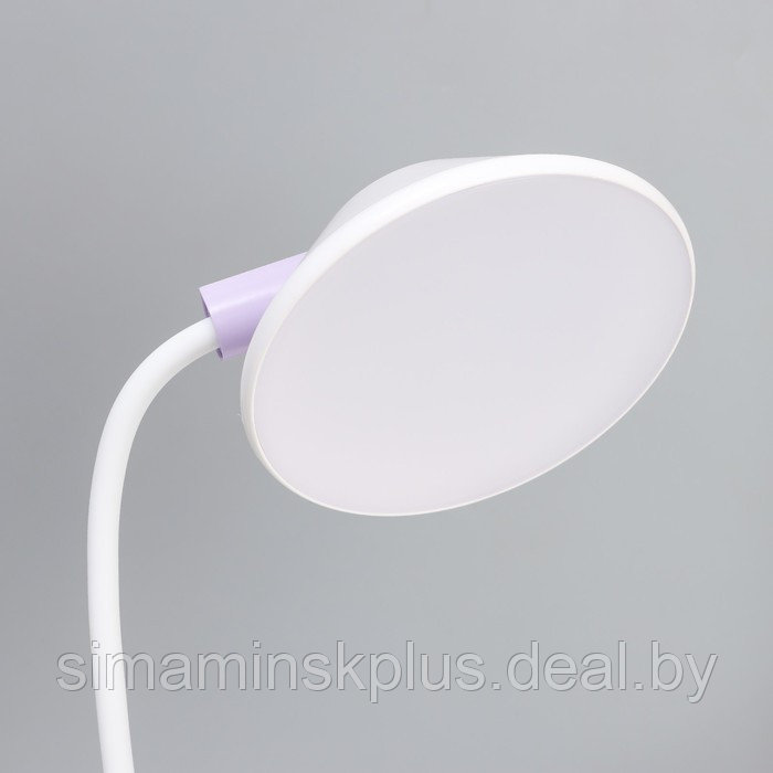 Настольная лампа "Гард" LED, от USB/АКБ 7 Вт сенсор 3000-6000 К белый-фиолетовый 13х12х37 см RISALUX - фото 5 - id-p224143998
