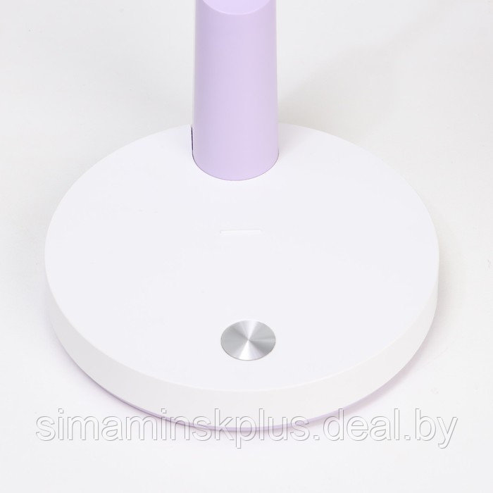 Настольная лампа "Гард" LED, от USB/АКБ 7 Вт сенсор 3000-6000 К белый-фиолетовый 13х12х37 см RISALUX - фото 7 - id-p224143998
