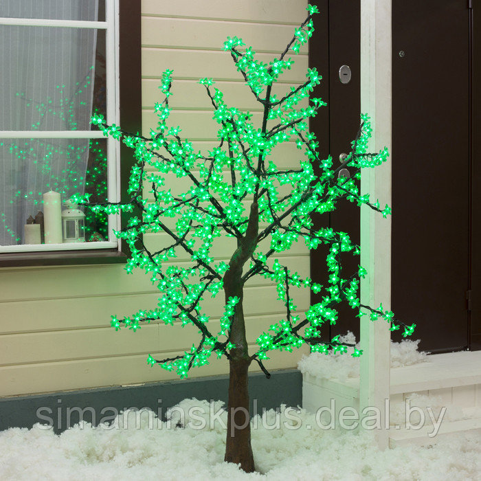 Светодиодное дерево «Сакура» 1.8 м, 768 LED, постоянное свечение, 220 В, свечение зелёное - фото 1 - id-p224144053