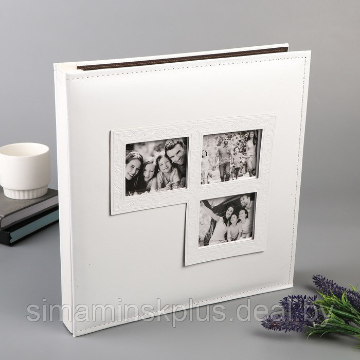 Фотоальбом на 400 фото 10х15 см "Семья" в коробке кожзам белый 35х33,5х5,3 см - фото 1 - id-p224144056