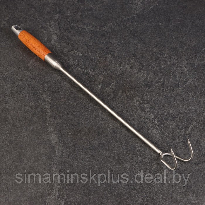 Крюк для мяса универсальный двойной, 50см, с деревянной ручкой - фото 3 - id-p224144082