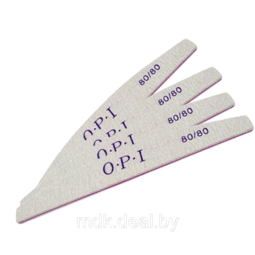Набор пилочек для искусственных ногтей O.P.I. "лодочка" абр.80/80 серая (25шт) - фото 1 - id-p207129588