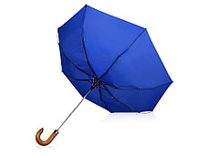 Зонт складной Cary, полуавтоматический, 3 сложения, с чехлом, темно-синий, фото 3