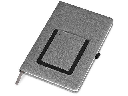 Блокнот Pocket 140*205 мм с карманом для телефона, серый, фото 2
