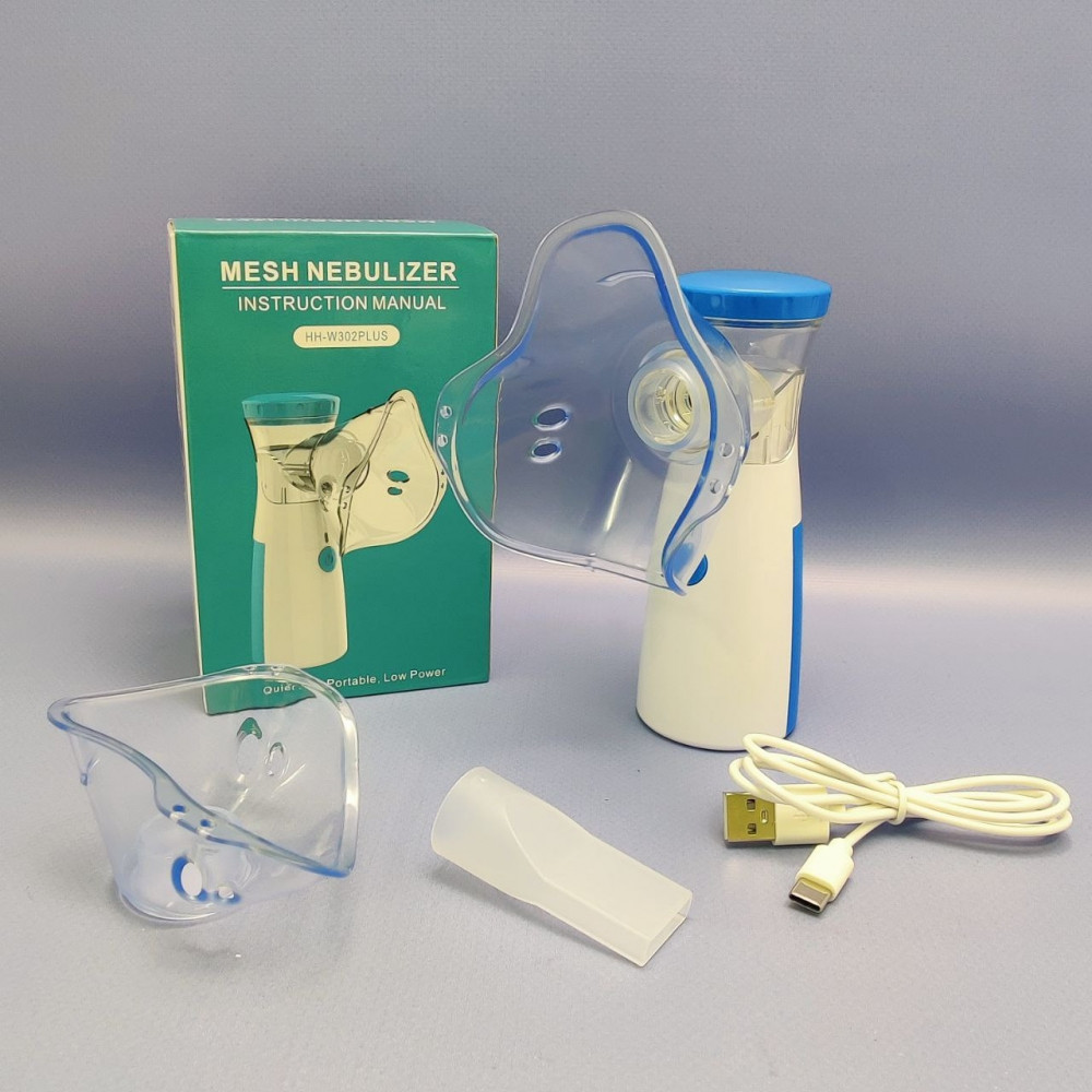 Портативный ультразвуковой небулайзер Mesh Nebulizer HH-W302PLUS с насадками для детей и взрослых (3 насадки, - фото 10 - id-p224145353