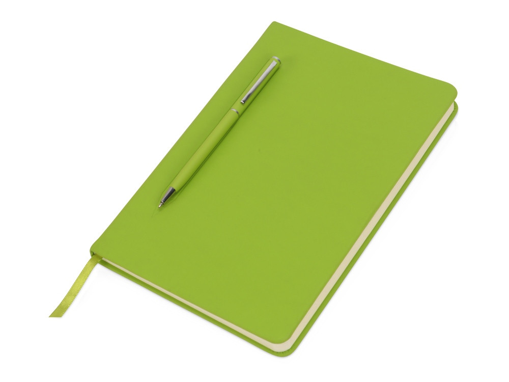 Блокнот А5 Magnet 14,3*21 с магнитным держателем для ручки, зеленое яблоко - фото 2 - id-p224145045