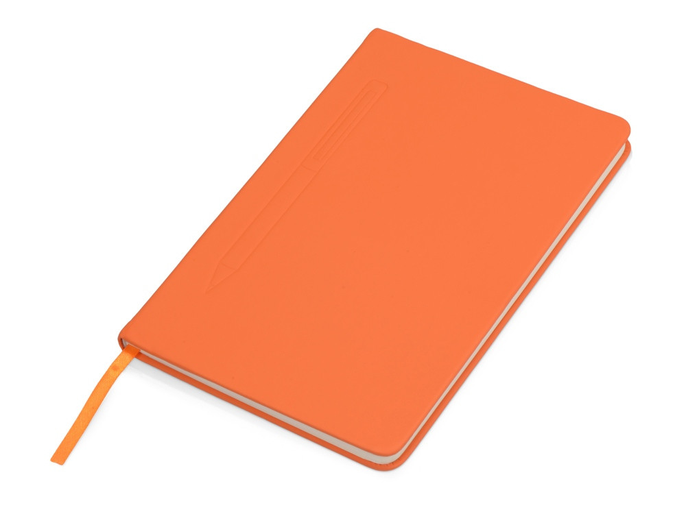 Блокнот А5 Magnet 14,3*21 с магнитным держателем для ручки, оранжевый - фото 1 - id-p224145046