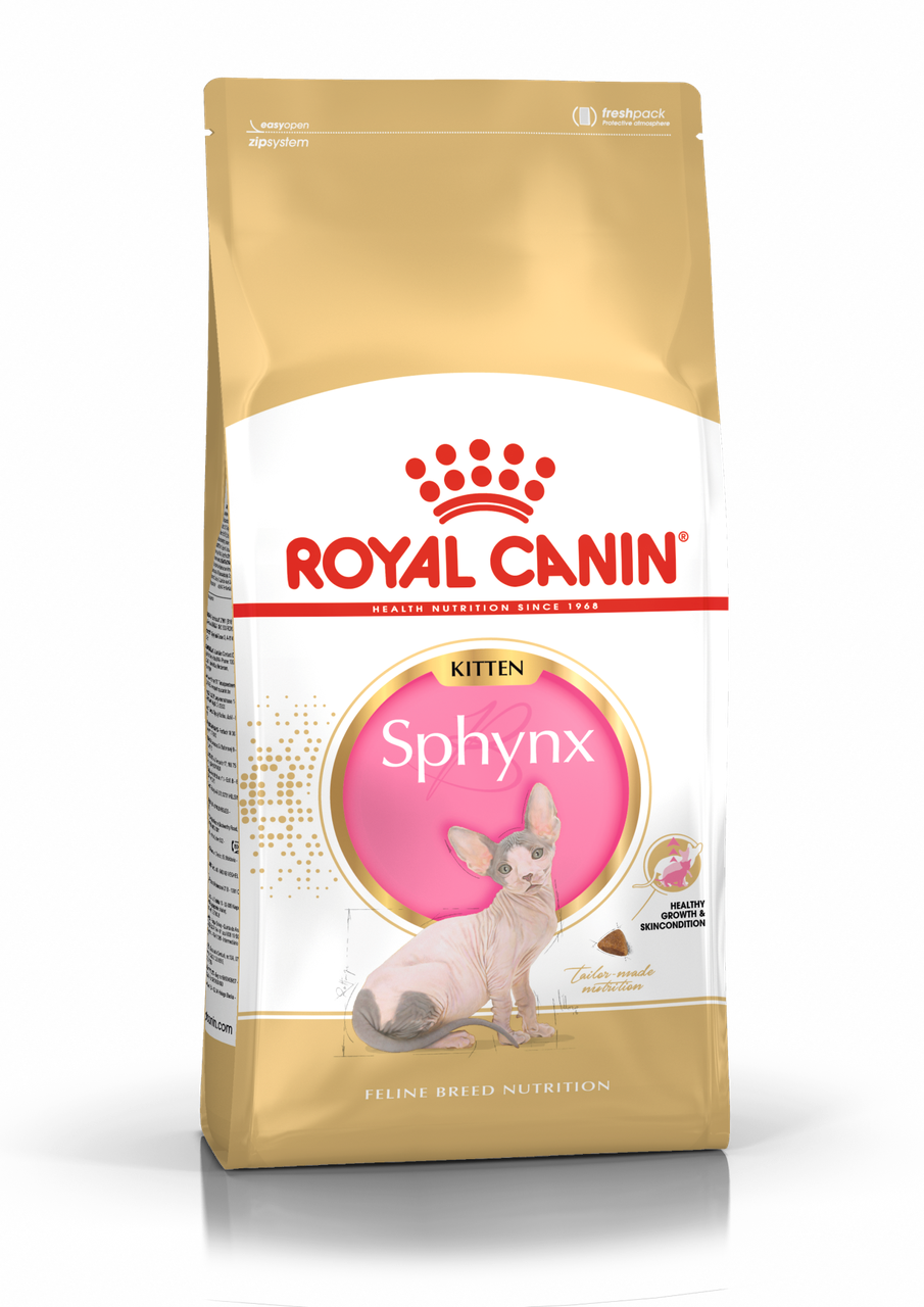 Royal Canin Sphynx Kitten сухой корм для котят породы сфинкс в возрасте до 12 месяцев, 0,4кг, (Россия) - фото 1 - id-p224154261