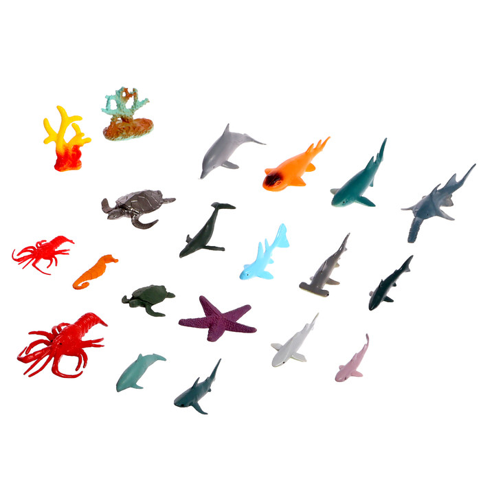 Набор морских животных "Подводный мир", 18 фигурок, декор - фото 1 - id-p224153702