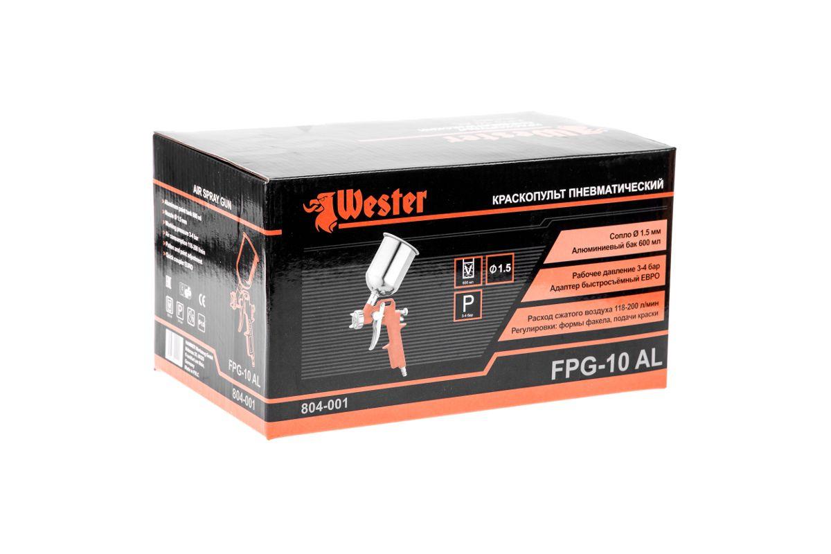 Краскораспылитель пневматический WESTER FPG-10AL HP с верхним бачком - фото 8 - id-p224154464
