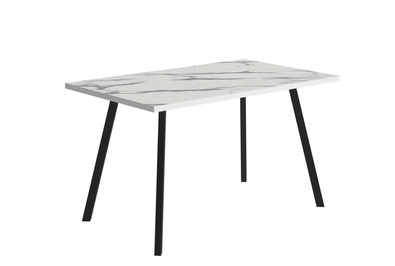 Стол обеденный Эклипс №1 - Белый мрамор/Черный (МК Стиль) - фото 1 - id-p224155048