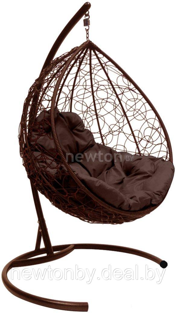 Подвесное кресло M-Group Капля 11020205 (коричневый ротанг/коричневая подушка) - фото 1 - id-p224155158