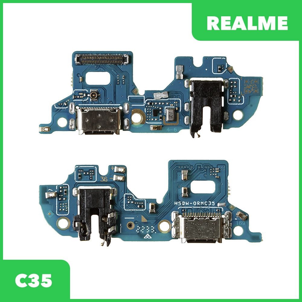 Разъем зарядки для телефона Realme C35 (RMX3511) с разъемом гарнитуры и микрофоном - фото 1 - id-p224144329