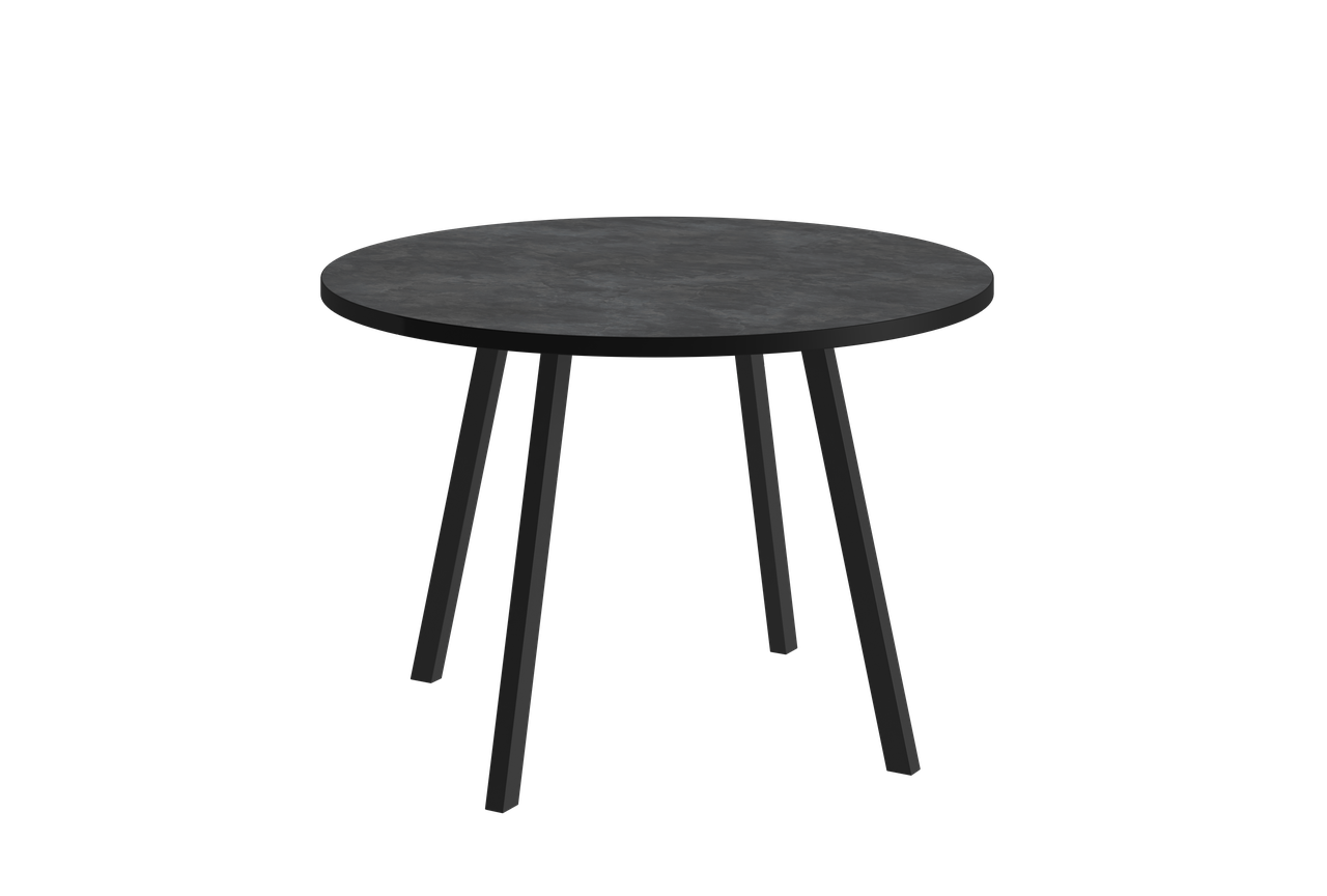 Стол обеденный Эклипс №2 - Альпийский шифер тёмный/Черный (МК Стиль) - фото 1 - id-p224155524