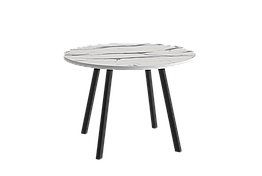 Стол обеденный Эклипс №2 - Белый мрамор/Черный (МК Стиль)