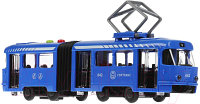 Трамвай игрушечный Технопарк С резинкой / TRAMOLDRUB-30PL-BU