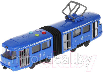 Трамвай игрушечный Технопарк С резинкой / TRAMOLDRUB-30PL-BU - фото 3 - id-p224155691