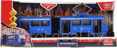 Трамвай игрушечный Технопарк С резинкой / TRAMOLDRUB-30PL-BU - фото 5 - id-p224155691