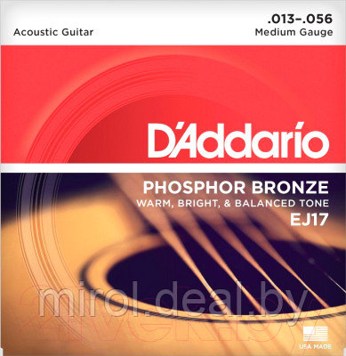 Струны для акустической гитары D'Addario EJ17 - фото 1 - id-p224156881