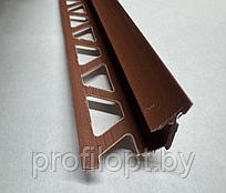 Уголок (раскладка) для плитки внутренний ПВХ 10 мм., 2,5м. Терракотовый