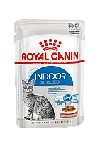 Royal Canin Indoor Sterilised (кусочки в соусе) влажный корм для взрослых кошек, 85г., (Россия)